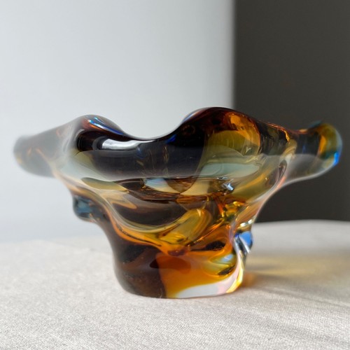 MCM VINTAGE CZECH ART GLASS VASE by Beranek 60's art glass Mstisov /Moser - Picture 10 of 11