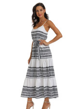 NEW Interight Women's Elegant Adjustable Spaghetti Strap Sundress Maxi Small