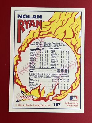 1991 Pacific Nolan Ryan Texas Express Series 2 Nolan Ryan #187 HOF