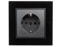 Schutzkontakt-Steckdose Mcpower ''Flair'', 250V~/16A, Up, Einsteckschutz, Anthra