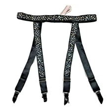 Victoria's Secret Shine Strap Rhinestone Garter Belt ONLY sz XS / S black
