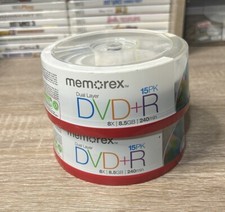 Memorex 2 Pack DVD R 8X 8.5 GB 240 Minutes 15 PACK Each New Sealed