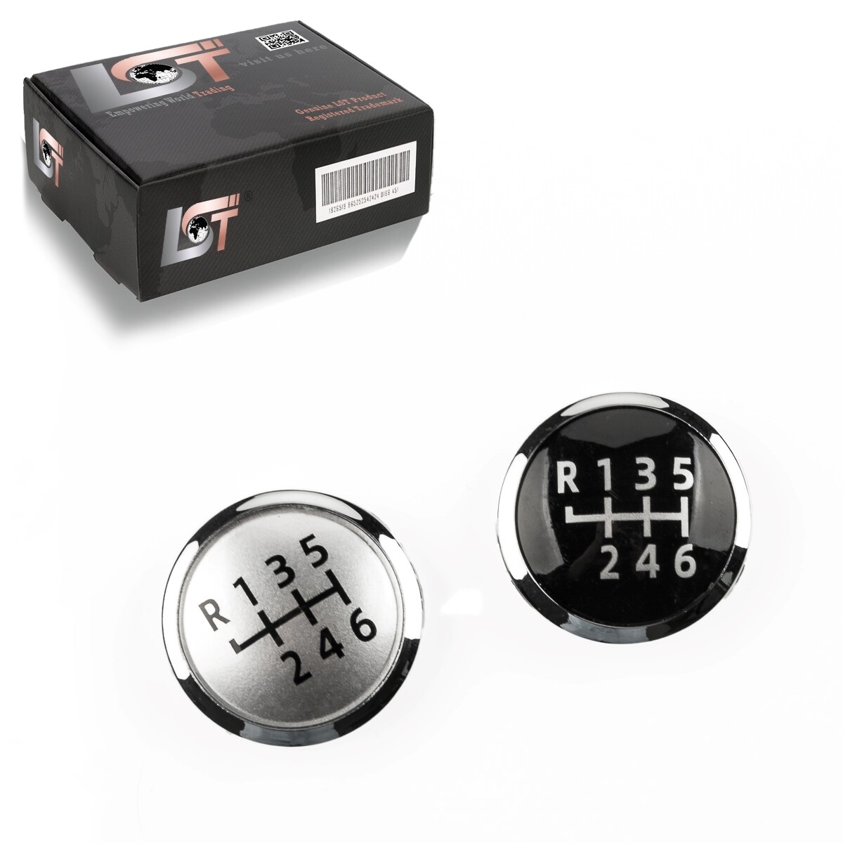 2x Gearshift Cover Emblem 6 Gear Shift Silver for VW Camper T5 T6