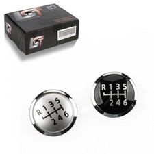 2x Schalthebel Abdeckung Emblem 6-Gang Schaltung Silber für VW Camper T5 T6