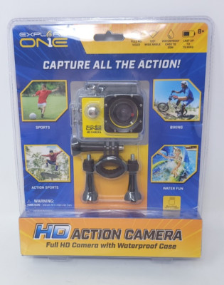 NEW Explore One HD Action Camera Waterproof Case New - Wear, Mount or Stick It! 