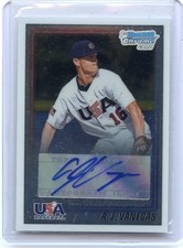 2010 BOWMAN CHROME #USA-AV A.J. VANEGAS AUTOGRAPH ROOKIE RC, DODGERS, 021315