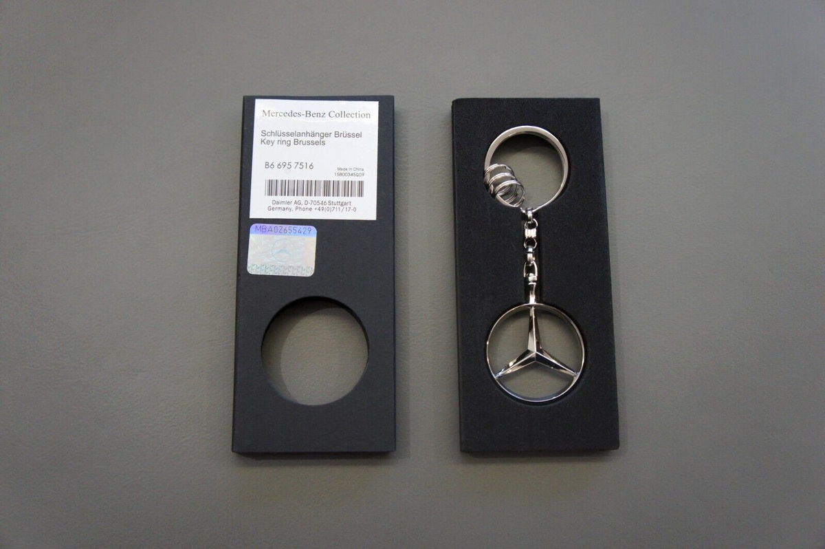 Genuine MERCEDES BENZ Key Ring Brussels Silver Color B66957516 for