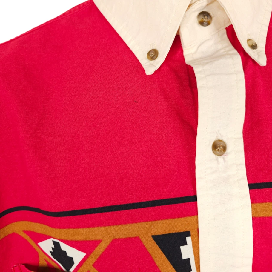 Camisa vaquera vintage Express Rider Western para hombre talla mediana roja suroeste Foto 4 de 4