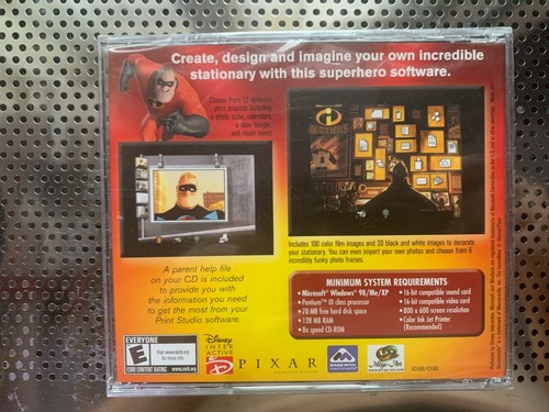 The Incredibles PC-CD ROM Print Studio by Pixar (2006, CD-ROM) **Sealed** - Picture 2 of 2