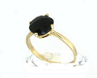 RING Gold 750 und wunderschöner natürlicher schwarzer Onyx, gr 2