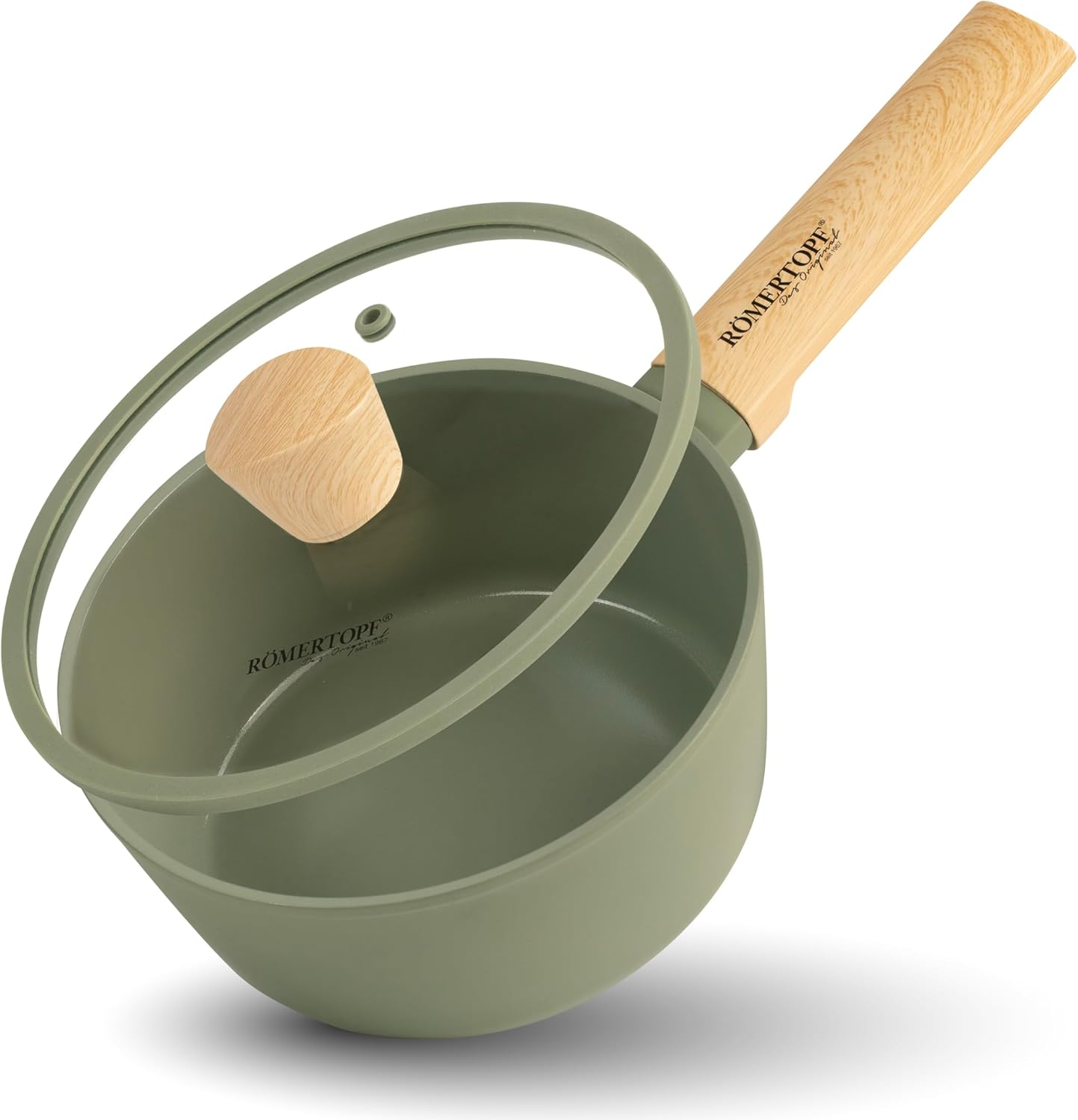 2.5QT Nonstick Ceramic Saucepan with Lid - 8 Inch Small Cooking Pot