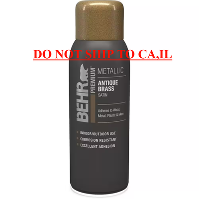 #ad BEHR PREMIUM Antique Brass Metallic Satin Interior Exterior Spray Paint 11 oz. $13.35
