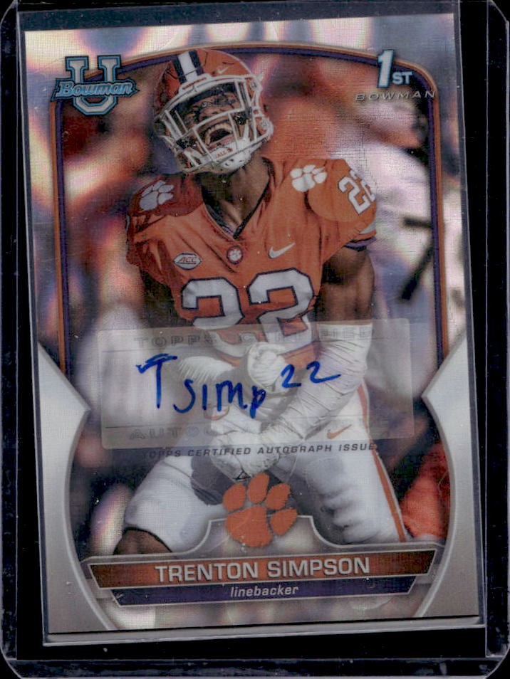 2022 Bowman U Chrome Trenton Simpson Prospect Auto Lava Refractor #/199