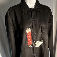 Dickies Black Unisex Button-Up Work Shirt S 65 Polyester 35 Cotton