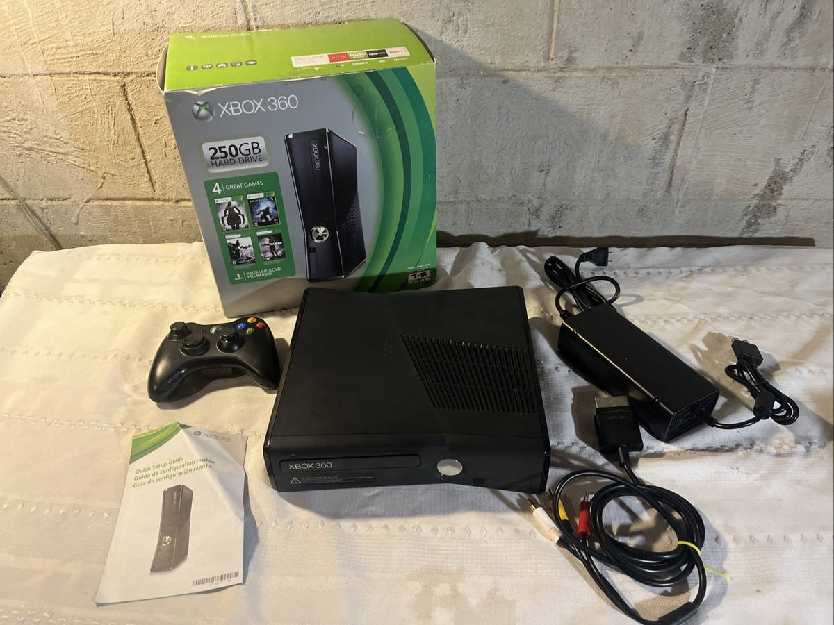 Microsoft Xbox 360 S 250GB Console With Matching Box: Controller 