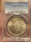 1884-O $1 Morgan Dollar PCGS MS63 New Orleans 90% Silver  Edge Toning ~ Color