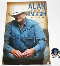 ALAN JACKSON COUNTRY LEGEND SIGNED 2020 TOUR POSTER 14x22 BECKETT COA BAS