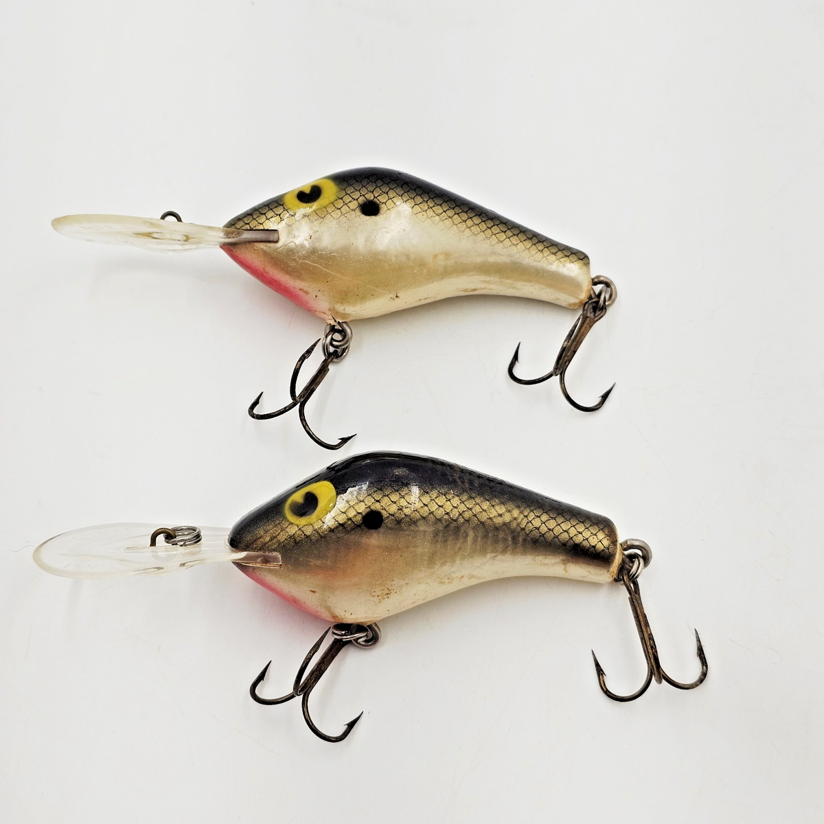 Lot Of 2 Vtg Poe's 300 Cedar Wood 5/8oz Crankbait Tennessee Shad