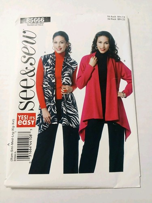#ad 5666 See amp; Sew Sewing Pattern. Womens Cardigan. Size XSM SM MED LG XL XXL $10.00