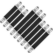 12 Pieces Elastic Adjustable Boot Straps Clips 3 Different Size Pant Stirrups Se