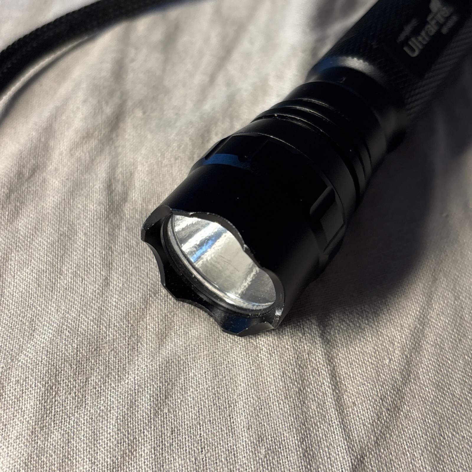 New! Ultra Fire WF-501B, 3 Mode Flashlight, Black, Wristrap, Ultrafire w Battery