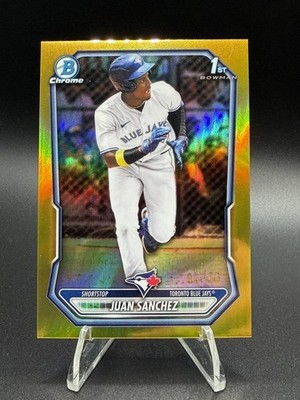 2026 Bowman Chrome Juan Sanchez 1st Bowman True Gold /50 Blue Jays #BCP-25