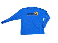 Realtree Mens Blue Long Sleeve Shirt 2XL Family Friends & The Outdoors Graphic T