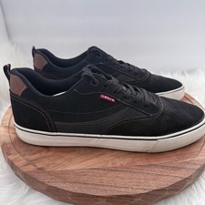 Zapatos Levi's Talla 13 Para Hombres Negros Parte Superior Baja Zapatillas de Patín Informales 51975641A1 Pestaña Roja
