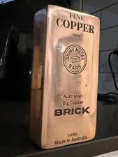 ENORME lingotes de cobre fino (ladrillo grande) 3,87 kg