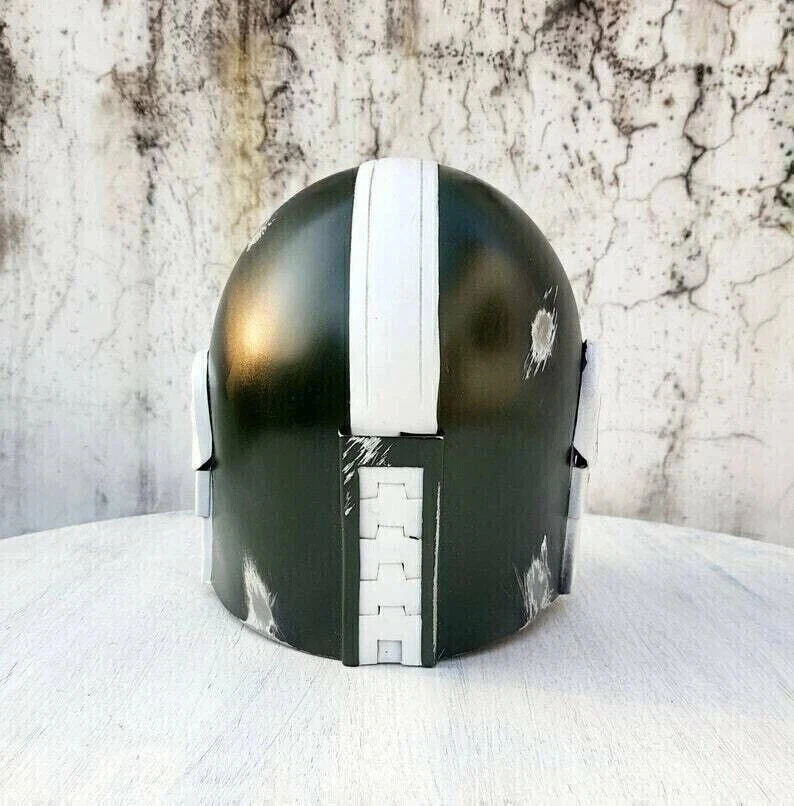 Casco Usable Blanco The Mandalorian Star Wars Serie Negra Casco X-mass Regalo Foto 2 de 4