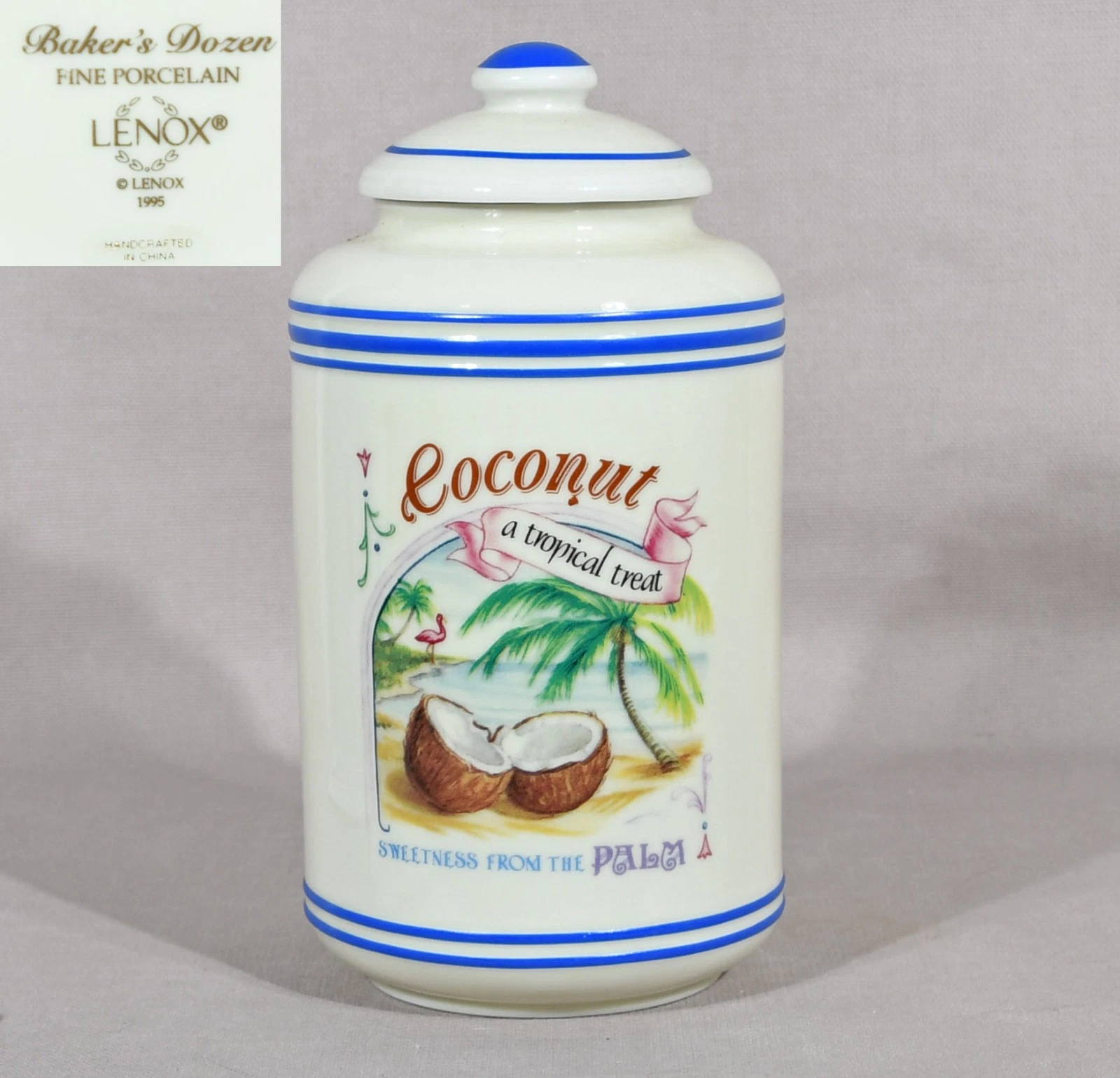 Lenox Bakers Dozen Canistr Coconut 6 3/4" Tall With Lid