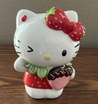 Blue Sky Clayworks Winking Sanrio Hello Kitty With Strawberry Bow Figurine