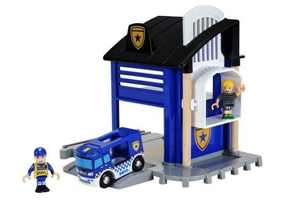 BRIO Police Station Light and Sound 33813 for Wooden Railway layout