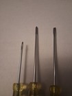 3x Klein Small Precision Screwdrivers 608 606 604 2 Flat Head and 1 Phillips — photo 2