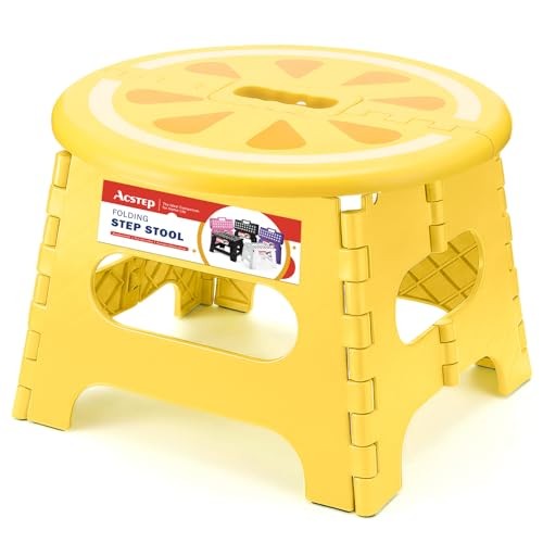 Folding Step Stool 9 Inch, Sturdy Collapsible Step Stool Foldable