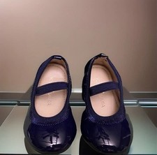 Girls NWB Yosi Samra Patent Leather Ballet Shoes Flats Ankle Straps Navy 5M / 21