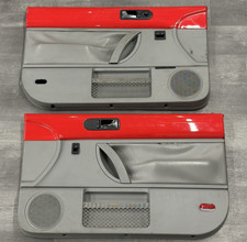 Read 1998-2010 Vw Beetle Coupe Hardtop Power Front Door Panels Set Red Gray