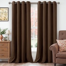 Dark Velvet Curtains 84 Inch Length 2 Panels Set 52"W x 84"L Pack of 2 Brown