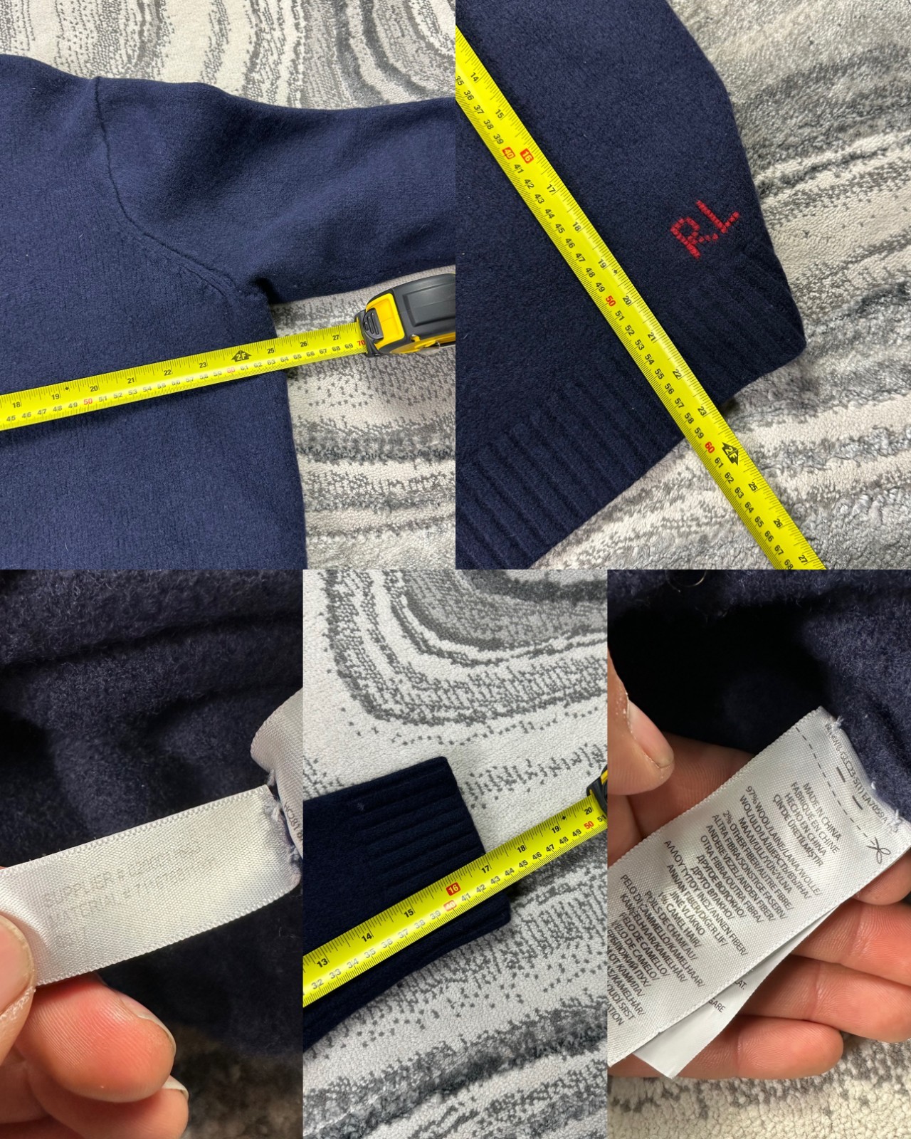 Women's VTG Polo Ralph Lauren Navy Polo Bear Wool Blend Size XL Knitted Jumper image 8