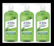 3 St. Ives Solutions ACNE CONTROL CLEANSER Tea Tree 8fl oz 2 Salicylic Acid LOT