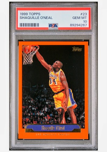 1999 TOPPS SHAQUILLE O'NEAL PSA 10 GEM MINT POP 53 #23 LAKERS MAGIC 