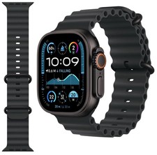 Genuine Apple Watch Ultra BLACK OCEAN BAND 49mm 46mm 45mm Black Titanium Finish