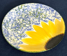 Poole Pottery VINCENT Sunflower Pattern Salad Plates Made in England Set of 4