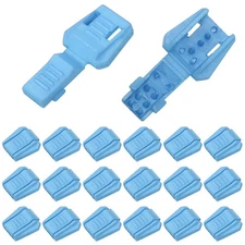 0.7" Zipper Pull Cord Lock, Plastic Shoe Lace End Clips, 50 Pack Sky Blue