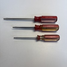Craftsman Screwdrivers Lot 3 Flathead Red Han...