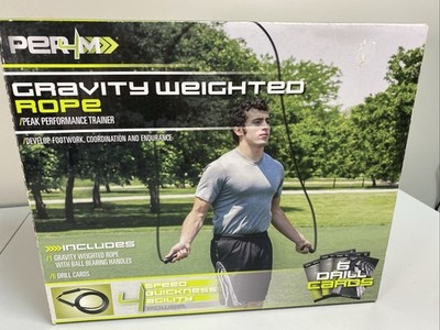 Per4m Gravity Weighted Jump Rope Trainer w/ Ball Bearing Handles & Drill Cards