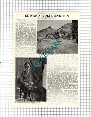 Edward Wolfe Artist William Plomer - 1967 Article