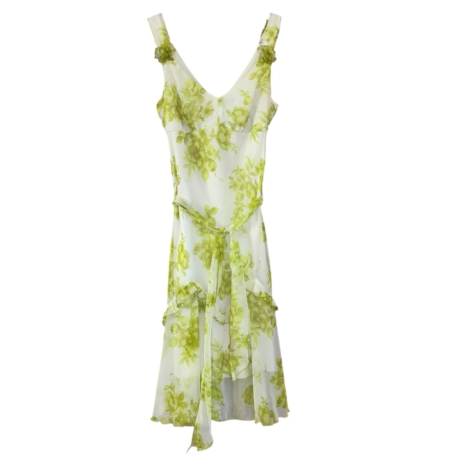 Vestido de verão feminino vintage B. Darlin branco verde babado floral XS/S Fairy Cottage  - Imagem 2 de 4