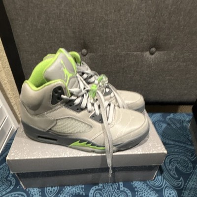 Jordan Air Jordan 5 Green Bean 2022 Gray Green High Top Men's Athletic Sneaker