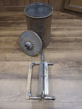 VINTAGE FREEZER ICE CREAM MAKER 1 Gal Canister Parts w/Wood-Dasher, Lid & Paddle